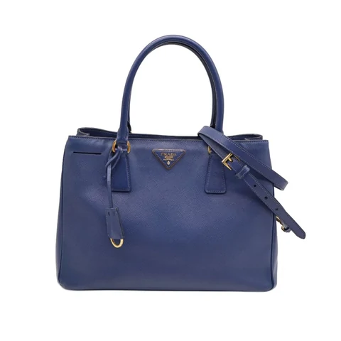 Navy leather handbag