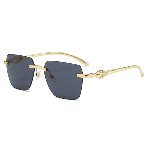 Gold-frame sunglasses with dark lenses