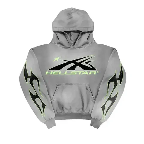 Grey graphic pullover hoodie