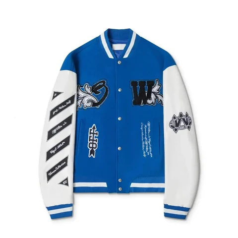 Blue varsity jacket