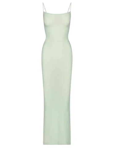 Mint green strappy maxi dress