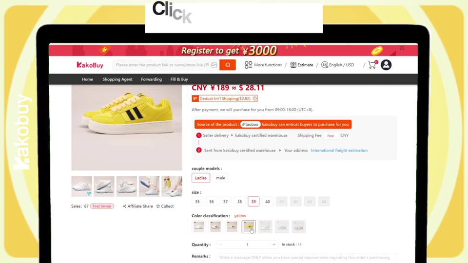 Create your account and submit the item
